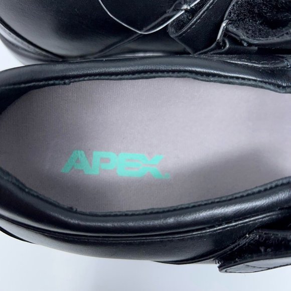 Apex Womens Ambulator Mary Janes Shoes Black Leather Hook & Loop Strap 9.5W New - Picture 11 of 12